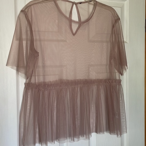 Mauve feminine mesh top - Picture 3 of 6